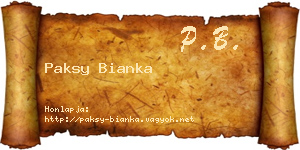 Paksy Bianka névjegykártya